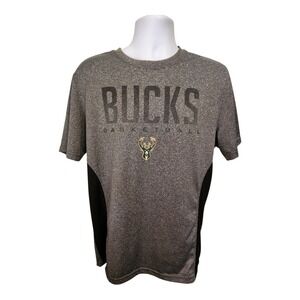 Milwaukee Bucks Basketball‎ T Shirt Men's Large Gray Ultra Game NBA